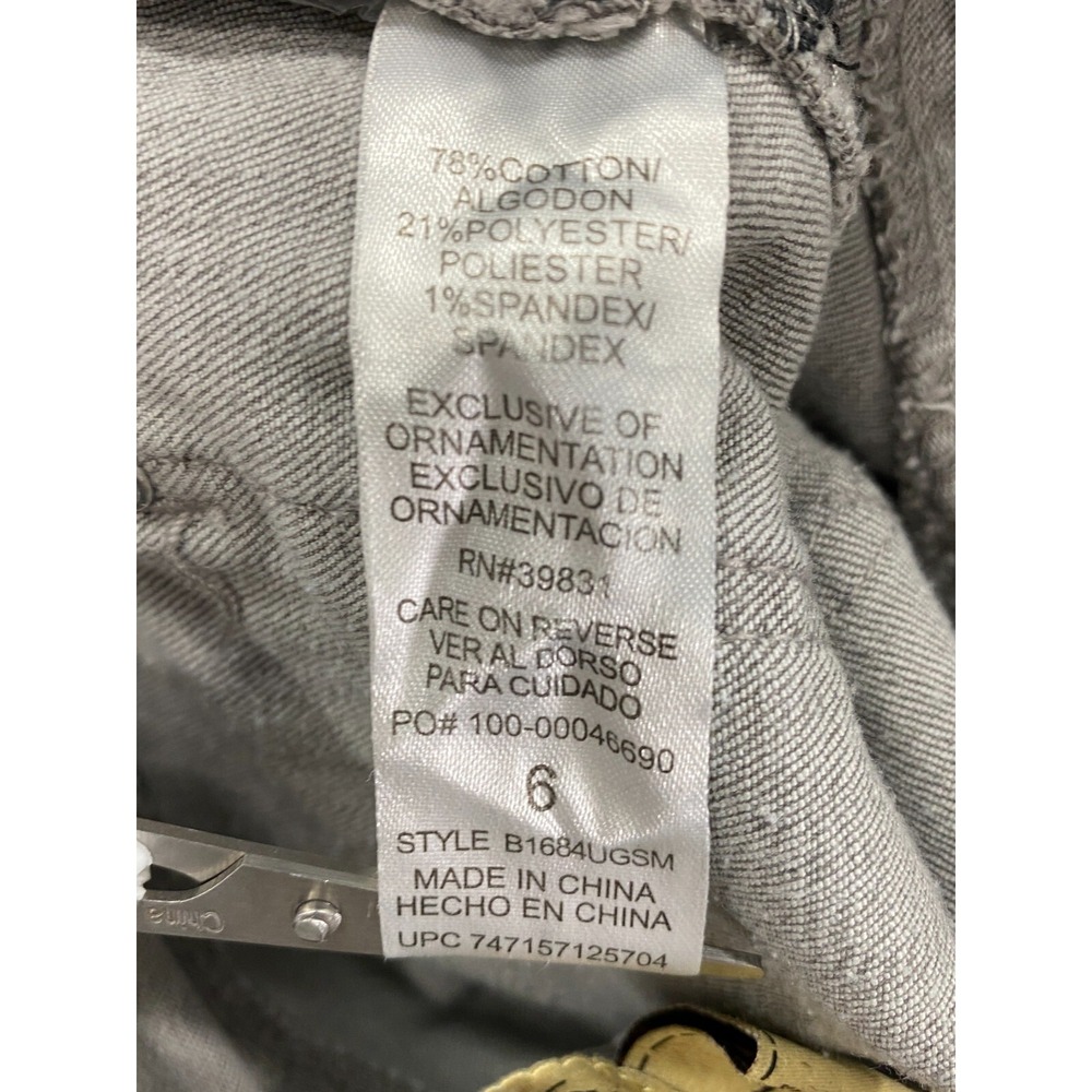 Democracy Womens Flex-ellent Straight Cropped Jeans Size 6 Gray Boho Raw Hem - Picture 4 of 12